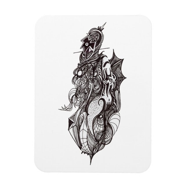 Dibujo de tinta del piloto alado Imán flexible (Vertical)