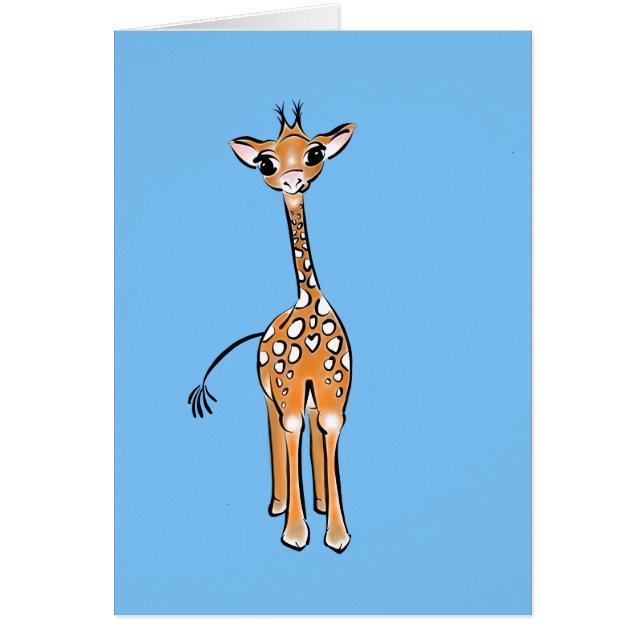 Dibujo de una jirafa cutánea, animales de safari (Frente)