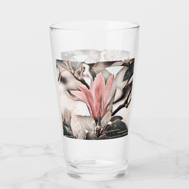 Dibujo de una rama de magnolia rosa (Anverso)