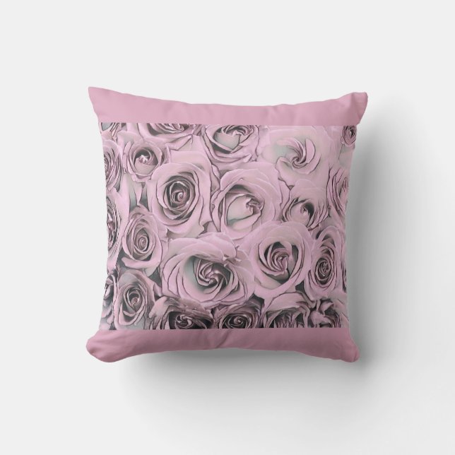 Dibujo del Cojín decorativo de rosas rosadas (Anverso)