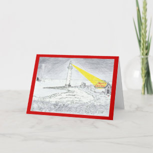 Dibujo del faro de las Felices Navidad