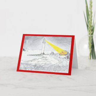 Dibujo del faro de las Felices Navidad