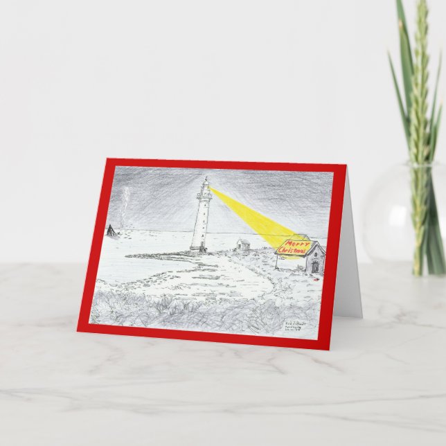 Dibujo del faro de las Felices Navidad (Anverso)