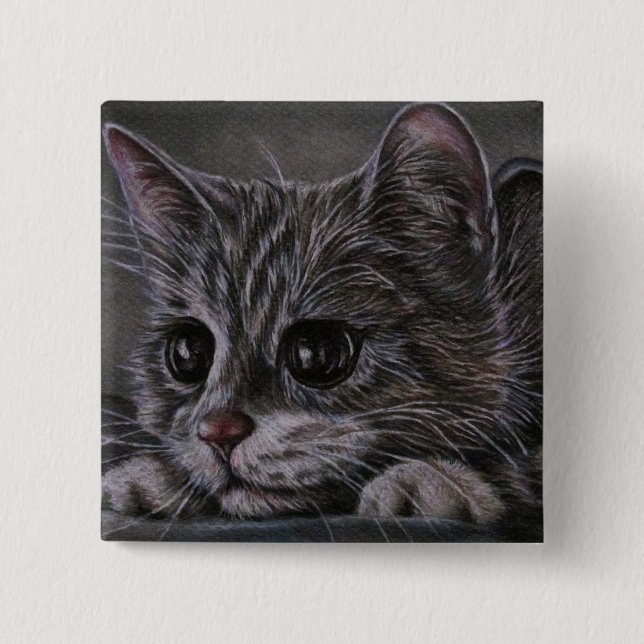 Dibujo del gatito en el botón (Anverso)