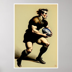 Dibujo del jugador de rugby - Imprimir arte