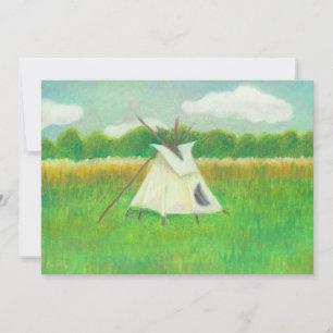Dibujo del paisaje de Tipi teepee central Minnesot