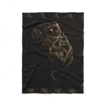 Dibujo del perro negro en la manta