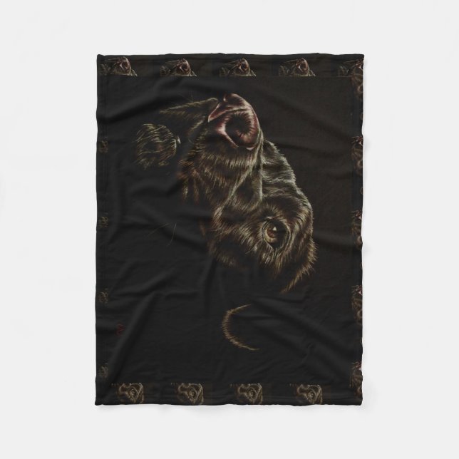 Dibujo del perro negro en la manta (Anverso)