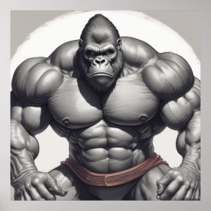 Dibujo del Personalizado de arte pop de Gorilla Bo