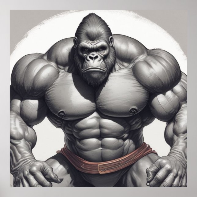 Dibujo del Personalizado de arte pop de Gorilla Bo (Frente)