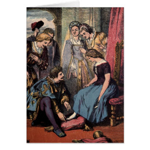 Dibujo del vintage: Cenicienta y el príncipe