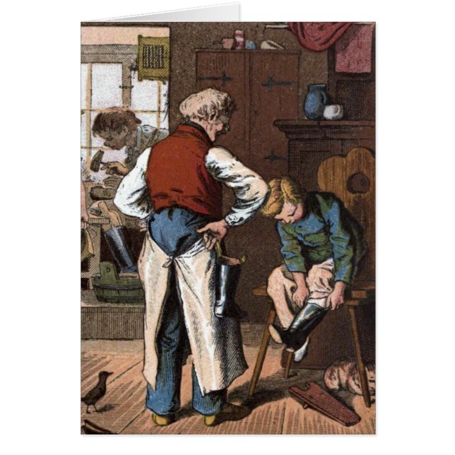Dibujo del vintage: El zapatero (Frente)
