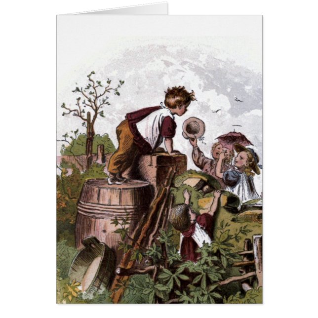 Dibujo del vintage:  Jugar a niños (Frente)