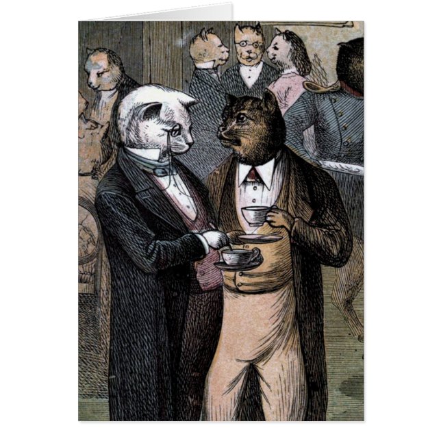 Dibujo del vintage: Los gatos Teaparty (Frente)