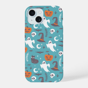 Dibujo divertido de Halloween en azul turquesa