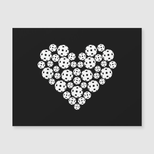 Dibujo Divertido de Pickleball en Forma de Corazón (Anverso)