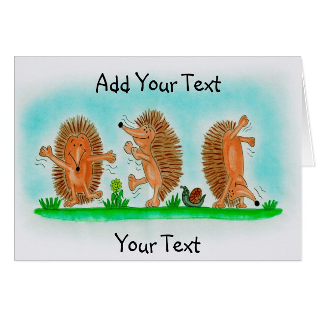 Dibujo feliz de los erizos (Anverso (Horizontal))