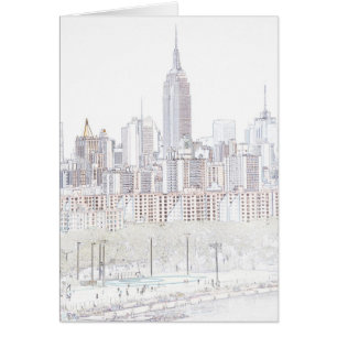 Dibujo lineal del Empire State Building