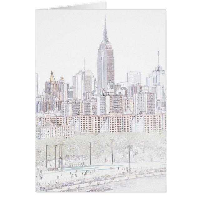 Dibujo lineal del Empire State Building (Frente)