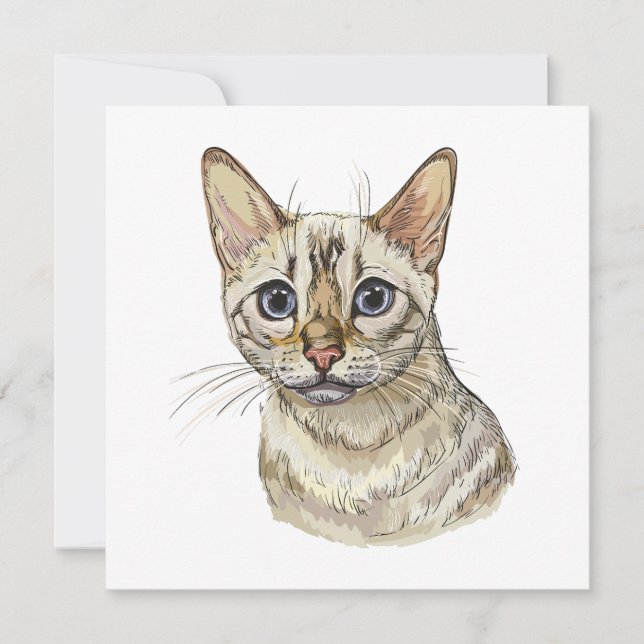 Dibujo manual divertido gato bengalí de nieve T-Sh (Anverso)