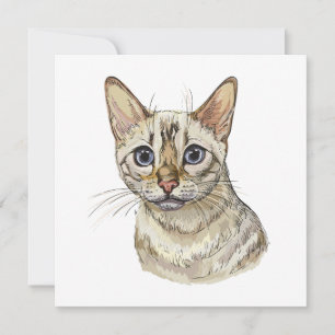 Dibujo manual divertido gato bengalí de nieve T-Sh