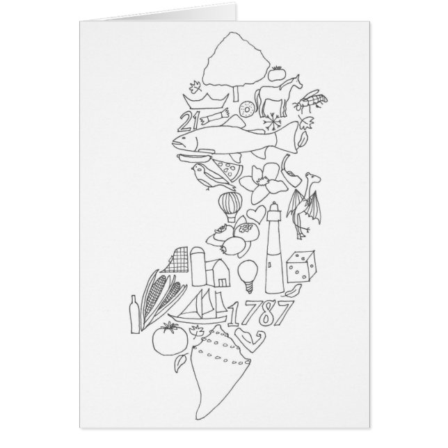 Dibujo manual ESTA es tarjeta de saludo de Jersey (Frente)