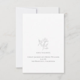 Dibujo mínimo de línea floral Guardar la tarjeta d