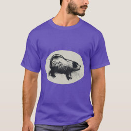 Dibujo original de cerdo con camiseta masculina de