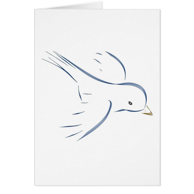 Dibujo original del pájaro azul que vuela (Frente)