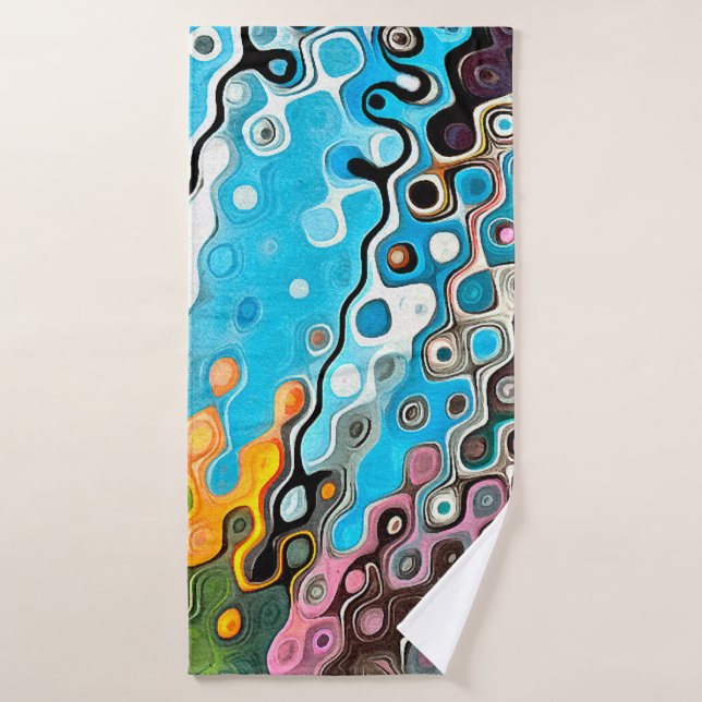 Dibujo pastel de aceite. Fondo de color abstracto. (Toalla de baño)