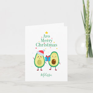 Dibujo personalizado de aguacate Feliz Navidad