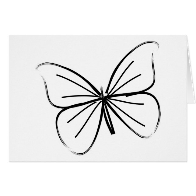 Dibujo simple de líneas de mariposa (Anverso (Horizontal))
