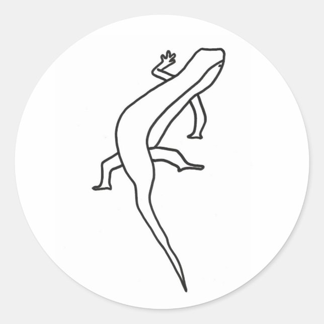 Dibujo simple de un lagarto, pegatinas (Anverso)
