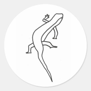 Dibujo simple de un lagarto, pegatinas