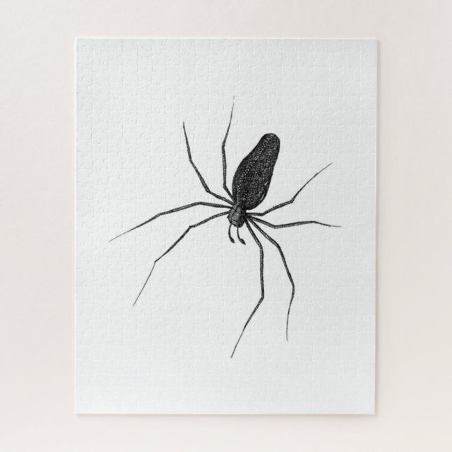 Dibujo vintage del rompecabezas de araña blanca y  (Vertical)
