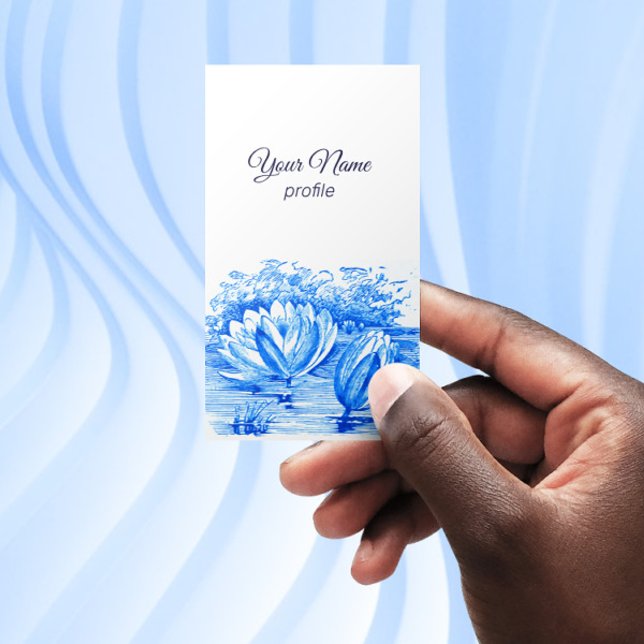 Dibujo vintage - Flores Lotus - Tarjeta de visita (Subido por el creador)