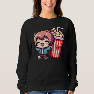 Dibujos animados lindos con sudadera de palomitas 