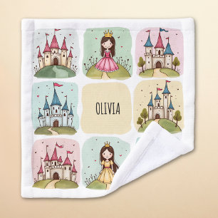 Dibujos de castillo de cuento de hadas y princesa 