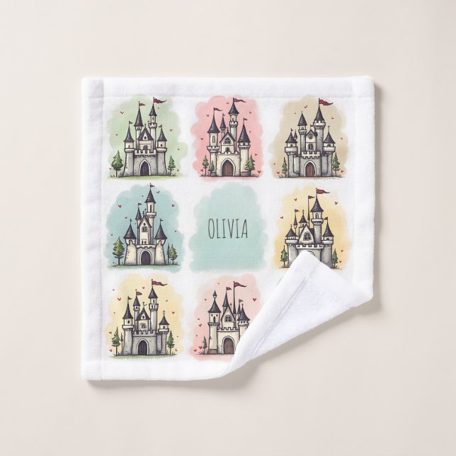 Dibujos de castillos de cuentos de hadas adorables (Toallita)