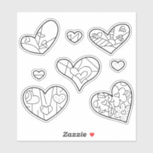 Dibujos de Corazones | Calcomanías para Colorear d