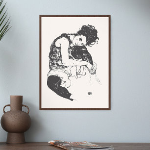Dibujos de Egon Schiele Impresión de arte de mujer