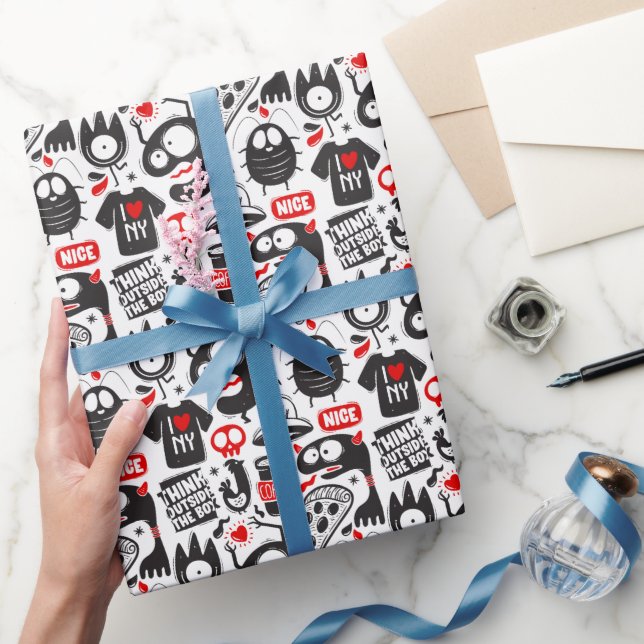 Dibujos de monstruos de cómic - Papel de regalo de (Regalar)