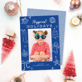 Dibujos Divertidos Azules de Navidad Foto Linda