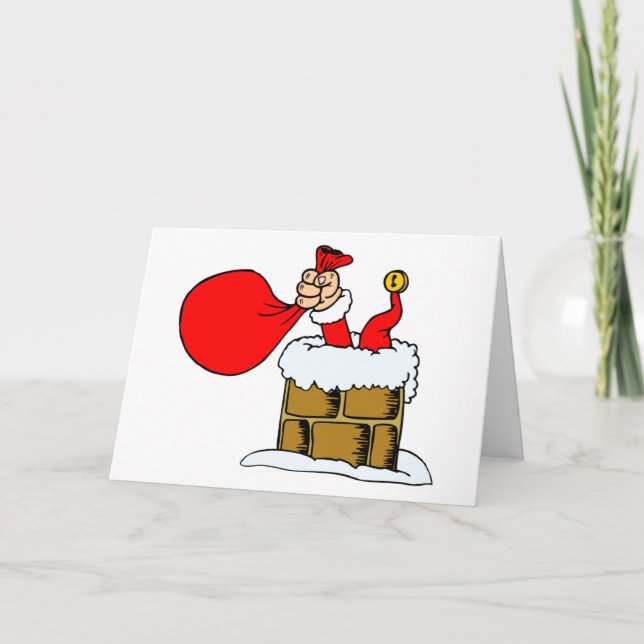 Dibujos divertidos de Navidad Papá Noel Chimenea H (Anverso)