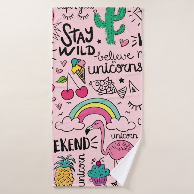 Dibujos lisos sobre un patrón de repetición ininte (Toalla de baño)