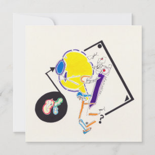 Dibujos nocturnos y de siesta 15 invitaciones cuad