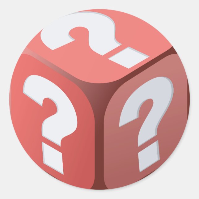 Dice con Pegatinas de marcas de preguntas (Anverso)