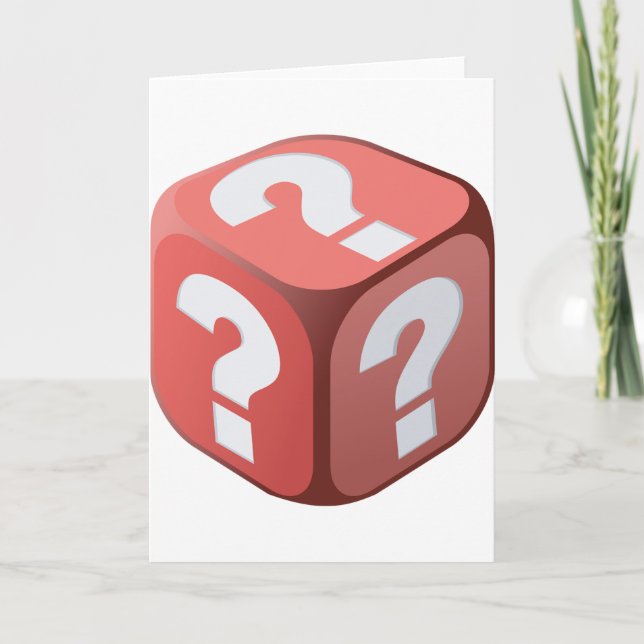 Dice con preguntas y tarjetas de felicitación (Anverso)