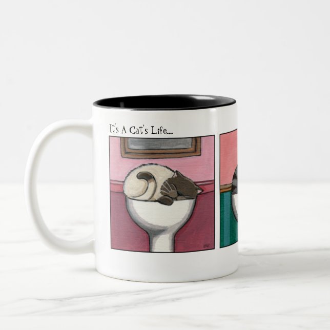 Dicha v.1 - taza del cuarto de baño del gato (Izquierda)