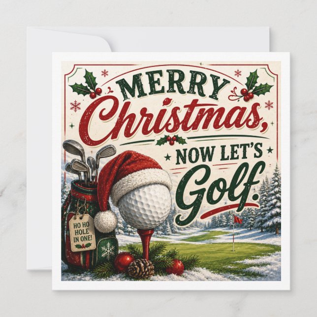 Dicho divertido de Navidad de golf para golfista (Anverso)